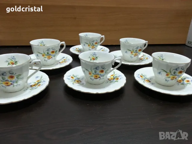 Стар български костен порцелан Бононя чашки за кафе , снимка 8 - Антикварни и старинни предмети - 48657410