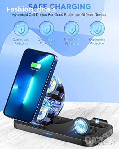 Ново 3в1 безжично зарядно устройство/10W док станция за бързо зареждане , снимка 4 - Друга електроника - 41576003