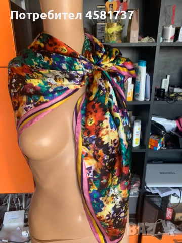 Разкошен копринен шал Becksöndergaard, снимка 4 - Шалове - 51718173
