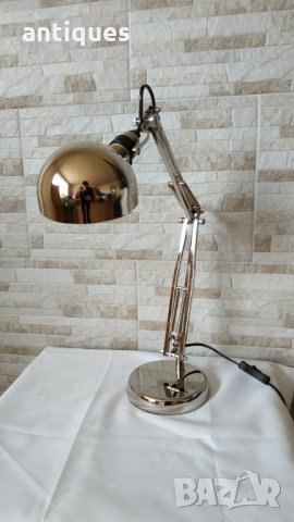 Никелирана настолна лампа за бюро, снимка 4 - Антикварни и старинни предмети - 34443241