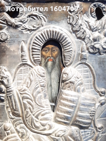 Стара Икона Св.Харалампий 19век, снимка 8 - Други ценни предмети - 52121355