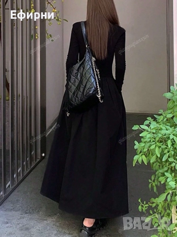 Дълга черна рокля, снимка 4 - Рокли - 51532827