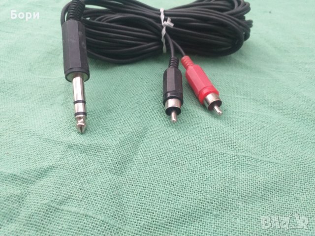 Немски кабел  жак стерео към 2хчинч мъжки 6 метра, снимка 2 - Други - 34340141