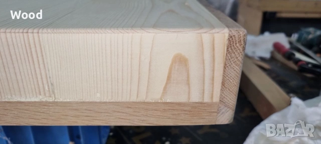 Премиум дървена накладка за маса 140x70 см — бор с дъбово покритие, снимка 5 - Маси - 53808478