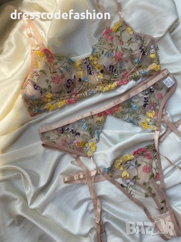 Луксозен троен сет дамско бельо , снимка 1