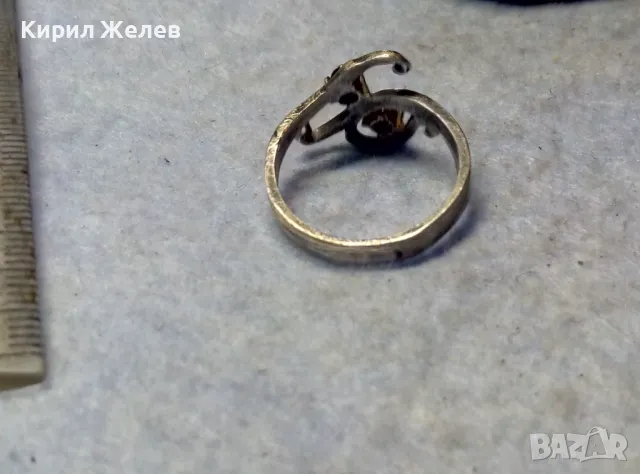 СТАРИНЕН СКЪПОЦЕНЕН СРЕБЪРЕН ПРЪСТЕН СРЕБРО ВИСОКА ПРОБА с ЧЕРЕН ОНИКС РЯДКА АРТ ИЗРАБОТКА 47961, снимка 13 - Антикварни и старинни предмети - 49757575