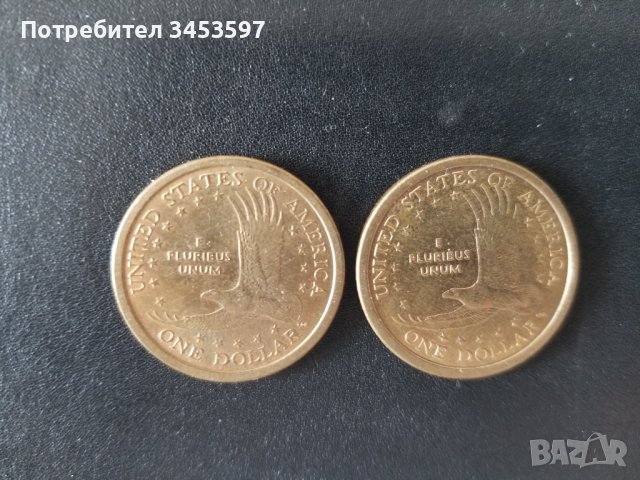 Един долар монета US LIBERTY 2000-P Sacagawea Gold Color Circulated, снимка 3 - Колекции - 40951284