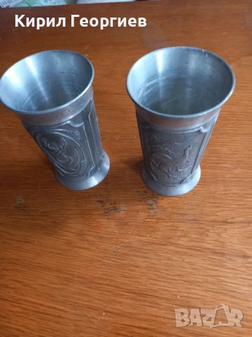 Две релефни цинкови чаши , снимка 2 - Чаши - 41341252
