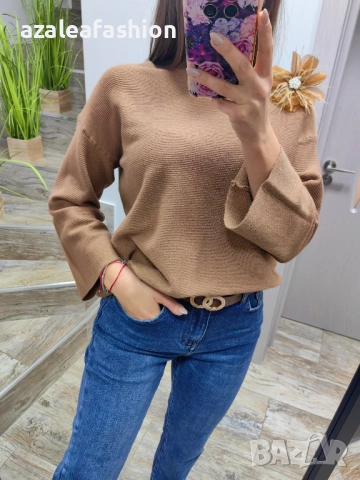 Пуловер с брошка - цветове, снимка 11 - Блузи с дълъг ръкав и пуловери - 52709246