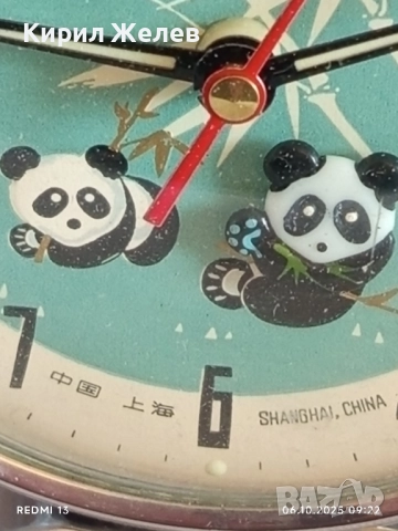 Стар механичен будилник SHANGHAI CHINA рядък за КОЛЕКЦИЯ ДЕКОРАЦИЯ 49456, снимка 3 - Антикварни и старинни предмети - 51958117