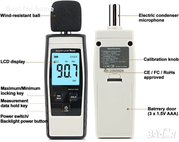  Цифров шумомер със звуков монитор от  OPWZFJMZ