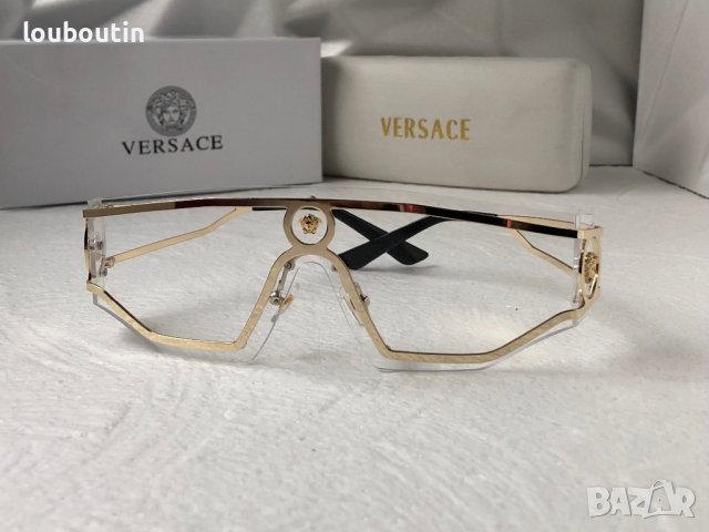 Versace 2023 дамски мъжки слънчеви очила маска черни кафяви прочрачни, снимка 9 - Слънчеви и диоптрични очила - 41626381