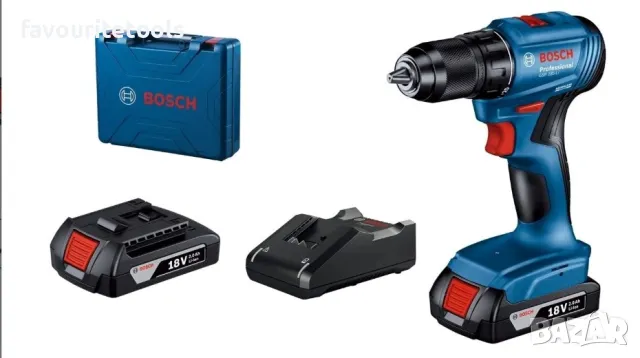 Bosch GSR185-li акумулаторен винтоверт 18V, 2 батерии, зарядно и куфар - 06019K3000, снимка 3 - Винтоверти - 38385855