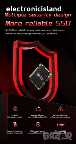 Чисто нов SSD диск BAGELEI 256 GB M.2 NVMe SSD 2230, снимка 12 - Твърди дискове - 51781935