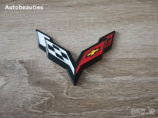 Chevrolet Corvette емблема черно с бяло, снимка 4 - Аксесоари и консумативи - 52815162