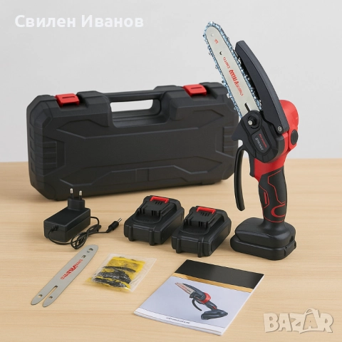 Акумулаторен верижен трион KraftWaagen KK-D01, с 2 батерии 48V / 2.0Ah, снимка 4 - Куфари с инструменти - 51818598