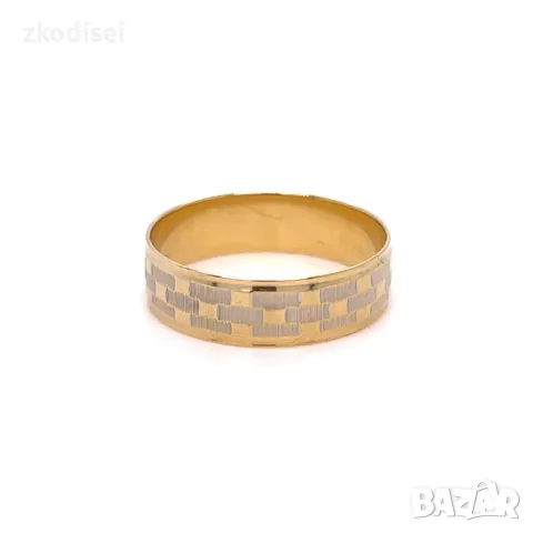Златен пръстен брачна халка 2,96гр. размер:62 14кр. проба:585 модел:31340-1, снимка 3 - Пръстени - 50095746