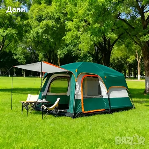Къмпинг палатка COSTWAY за 6 души, двуслойна кабина, водоустойчива 
