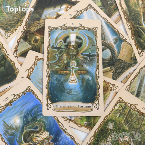 Таро карти: Fantastical Creatures Tarot, 7x12 см с хартиена книжка, снимка 8 - Карти за игра - 36310723