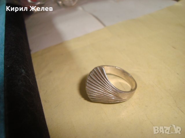 СТАР СРЕБЪРЕН РЕЛЕФЕН АРТ ДЕКО ПРЪСТЕН ОКСИДИРАНО СРЕБРО 925 МАЙСТОРСКИ ВИНТИДЖ КЛАСИКА МОДЕЛ 25797 , снимка 12 - Пръстени - 35747939