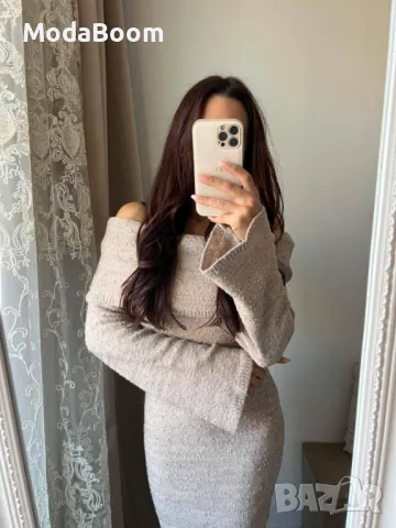 Зимна дълга дамска рокля , снимка 2 - Рокли - 48473356