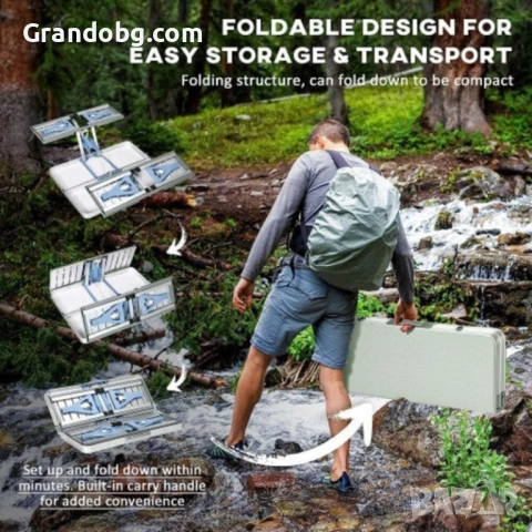 Преносима Алуминиева маса за пикник WerkBull с 4 стола,90x70x70 см, снимка 2 - Маси - 52185035