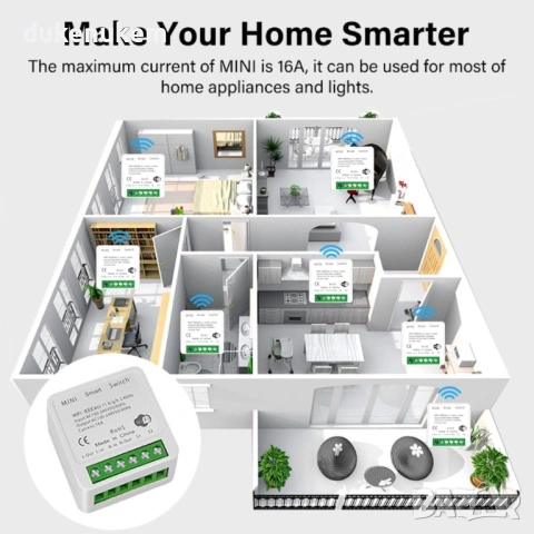 2 бр. WiFi смарт ключ Liakai 16A – Tuya / SmartLife, Alexa и Google Home, снимка 3 - Друга електроника - 53122592