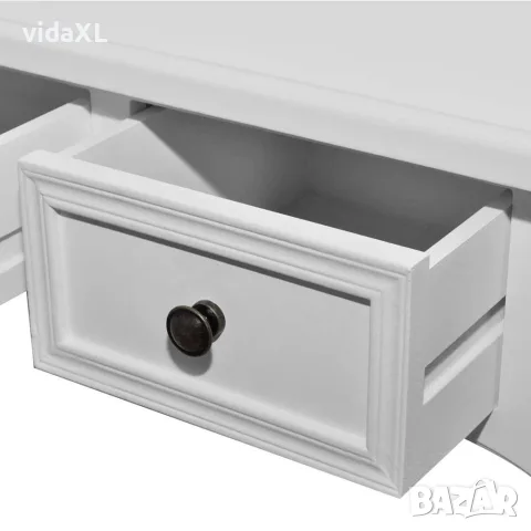 vidaXL Конзолна маса с 3 чекмеджета, бяла, снимка 7 - Маси - 56146300