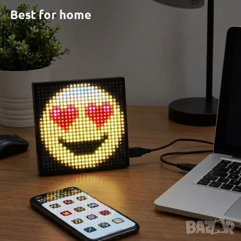 Pixel Art B.K. Light LED панел Програмируем дисплей чрез приложение, Декоративен квадратен екран, снимка 6 - Декорация за дома - 55885953