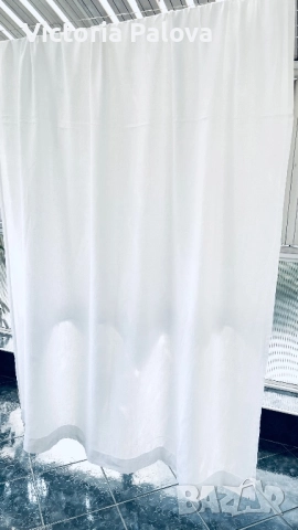 Две бели ленени (100%) пердета 2 броя, снимка 11 - Пердета и завеси - 51572673