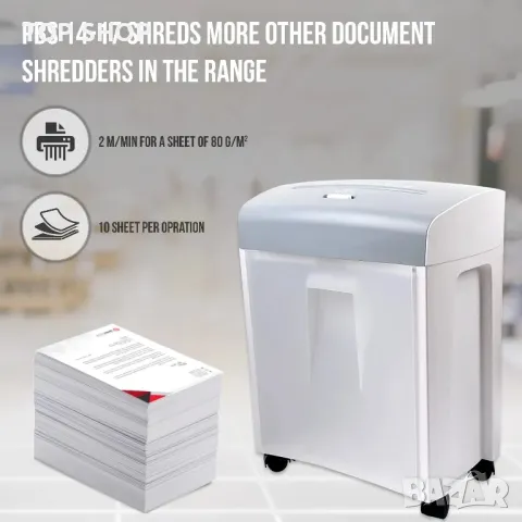 Шредер за хартия Zoomyo 10 листа с кръстосано рязане раздробява хартия кредитни карти, снимка 2 - Друго - 49050286