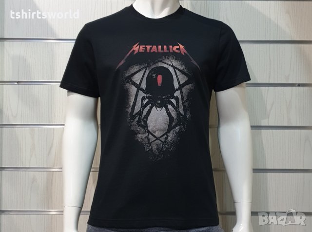 Нова мъжка тениска с дигитален печат на музикалната група METALLICA с паяк, снимка 6 - Тениски - 34834038