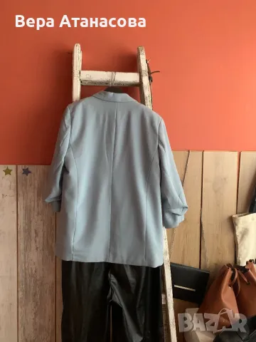 🩵🩵🩵 Светлосиньо сако с набрани ръкави🩵, снимка 2 - Сака - 50236873