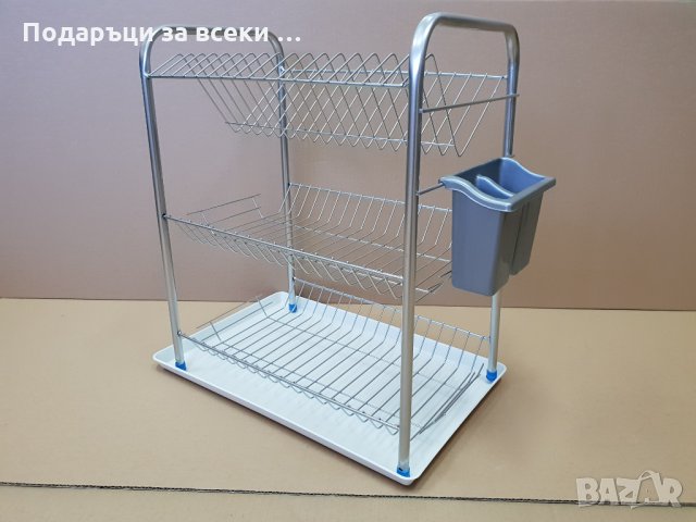 НОВО! Сушилник за чинии  с табла и кошничка, снимка 2 - Сушилници - 28347610
