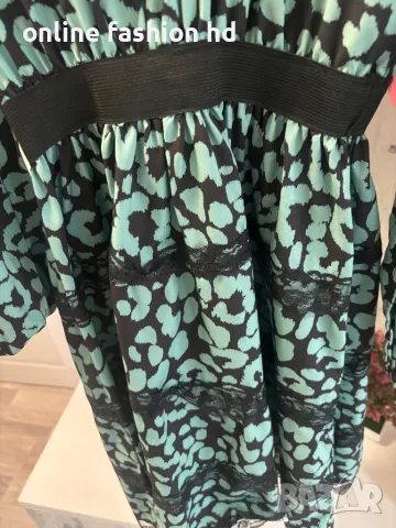 Дамска рокля с дантела и ластик на талията, снимка 2 - Рокли - 47921985