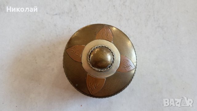 Стара месиннгова кутия за бижута , снимка 1