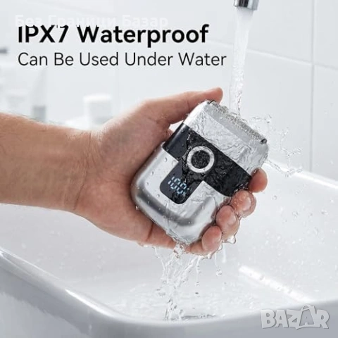 Нова Мини фолио самобръсначка 3 плаващи ножа IPX7 USB-C LED 90 минути, снимка 3 - Електрически самобръсначки - 53517899