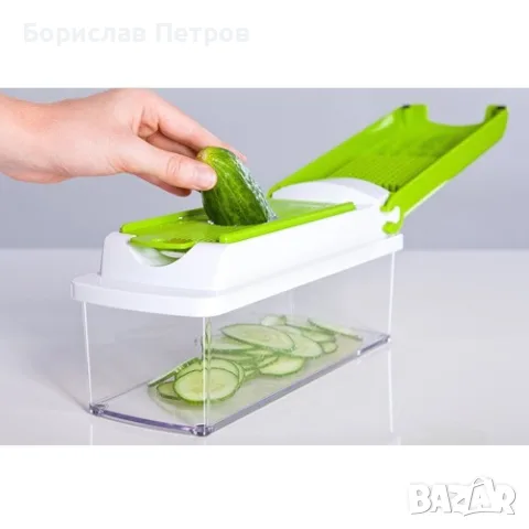 Кухненско Ренде за зеле, моркови с контейнер - N i c e r Dicer Plus от 13 части, снимка 4 - Аксесоари за кухня - 55766963