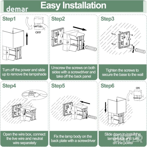 FUDESY LED стенни лампи, пакет от 2, 12W, нагоре-надолу, IP65, 3000К, снимка 6 - Микрофони - 50593224