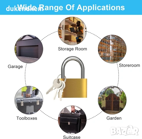 5 броя Катинари 30 мм, месинг + ключове, снимка 7 - Други стоки за дома - 53244249