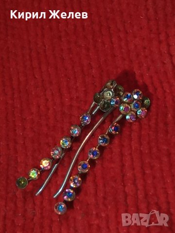 СТАРИ НЕЖНИ СРЕБЪРНИ РЕТРО ОБЕЦИ ВИСОКА ПРОБА СРЕБРО 28767, снимка 4 - Антикварни и старинни предмети - 37300385