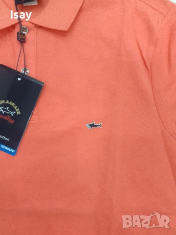 Мъжка тениска Паул Шарк в оранжев цвят Л последен размер , снимка 7 - Тениски - 53169146