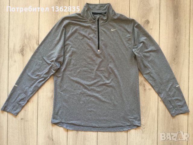 100 % оригинална сива фланела блуза екип NIKE Running размер L от САЩ, снимка 1 - Спортни дрехи, екипи - 40287928