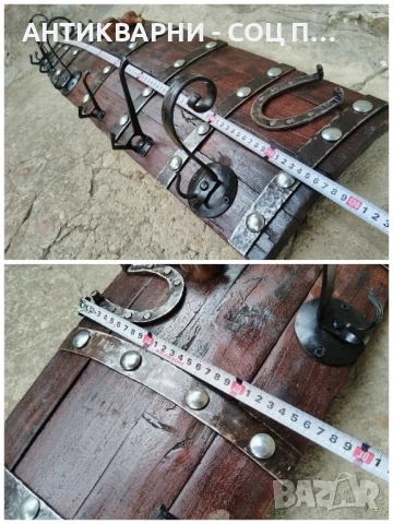 Ръчно Изработена Закачалка От Старо Дървено Буре, Бъчва. , снимка 7 - Антикварни и старинни предмети - 50991636