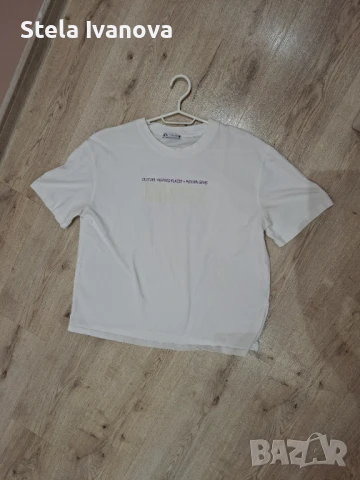 Бяла oversize тениска с надписи на гърба!!!, снимка 1