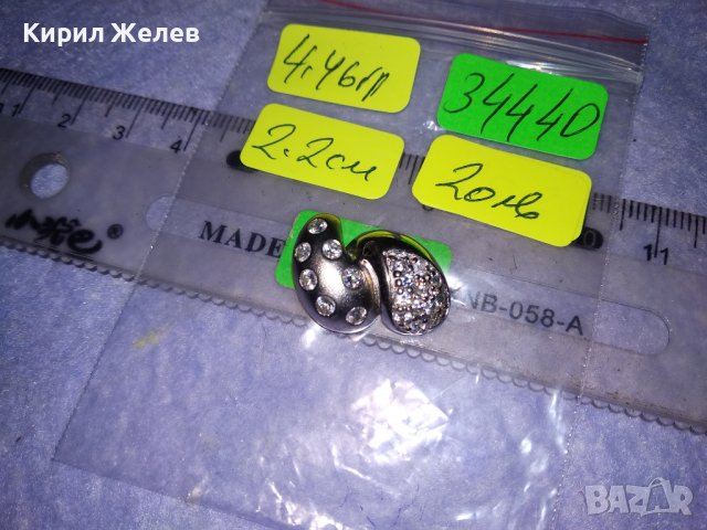 СКЪПОЦЕНЕН СРЕБЪРЕН МЕДАЛЬОН СРЕБРО 925 с БЯЛА ПОЗЛАТА и ФАСЕТИРАНИ ЮВЕЛИРНО КРИСТАЛЧЕТА 34440, снимка 7 - Колиета, медальони, синджири - 39318928