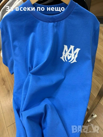Amiri Мъжка Синя Тениска👕Мъжка Блуза С Къс Ръкав В Син Цвят Код Mens P.115