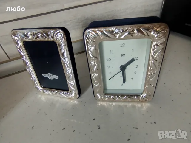 Сребърен Комплект от Часовник и Рамка за Снимка Сребро 0,925, снимка 8 - Други ценни предмети - 48739779