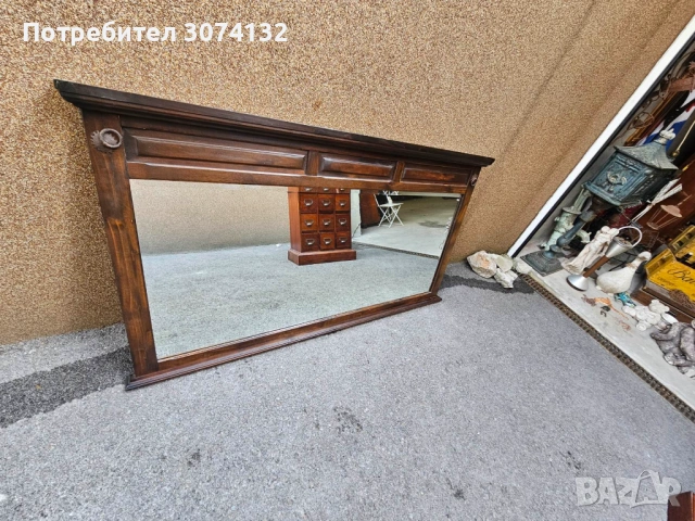 Голямо огледало с рамка от масив, снимка 4 - Огледала - 53569787