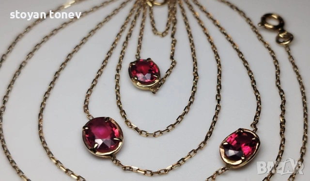 УНИКАЛНО ДИЗАЙНЕРСКО БИЖУ – МНОГОФУНКЦИОНАЛНО КОЛИЕ/ГРИВНА С 3 НАТУРАЛНИ ВИВИД ЧЕРВЕНИ РУБИНА! , снимка 10 - Колиета, медальони, синджири - 48198235